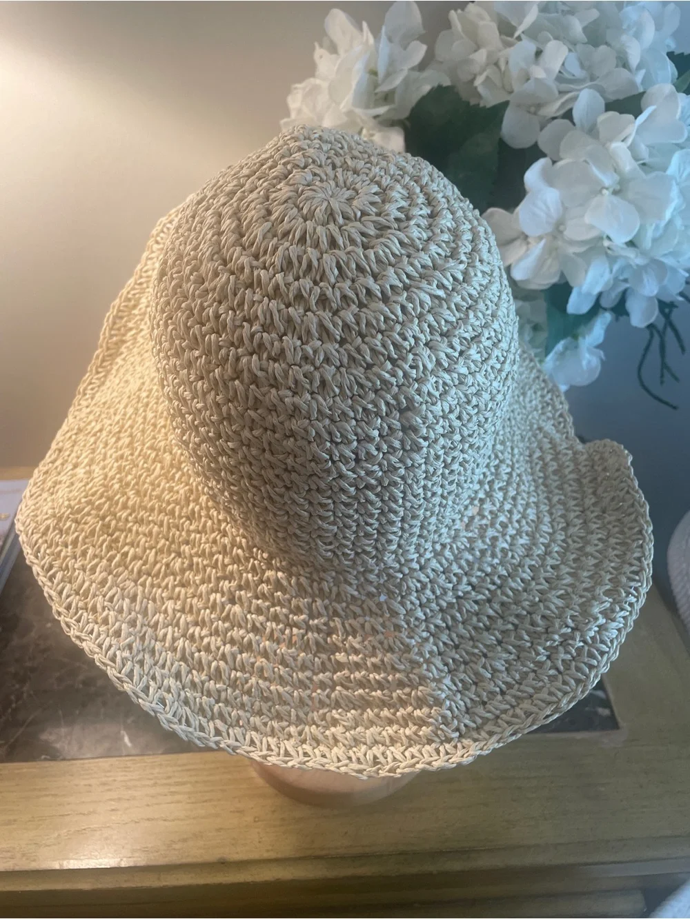 Packable Natural Woven Straw Sun Hat - Natural Beige OS